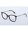 Черни дамски рамки за очила със сребристи елементи-0 снимка