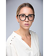 Черни дамски рамки за очила със сребристи елементи-1 снимка