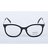 Черни дамски рамки за очила със сребристи елементи-2 снимка