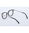 Черни дамски рамки за очила със сребристи елементи-3 снимка