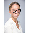 Дамски рамки за очила в златисто и черно-3 снимка
