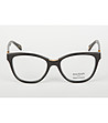 Дамски рамки за очила в черно със златисти детайли и лого-1 снимка