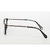 Дамски черни рамки за очила с ефектни дръжки-2 снимка