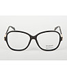 Черни дамски рамки за очила със златисто-1 снимка