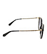 Дамски слънчеви очила в черно и златисто тип котешко око-2 снимка