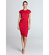 Червена рокля с набори при талията Celine-0 снимка
