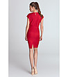 Червена рокля с набори при талията Celine-1 снимка