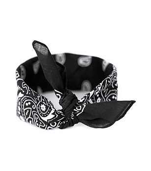 Памучна бандана за глава в черно и бяло Belen снимка