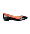 Дамски кожени обувки в черно и цвят корал Lavina-2 снимка