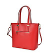 Червена дамска чанта от естествена кожа Luciana-1 снимка