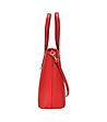 Червена дамска чанта от естествена кожа Luciana-3 снимка