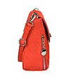 Червена дамска велурена чанта за рамо Sabina-4 снимка