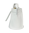 Бяла кожена дамска чанта с регулираща презрамка-1 снимка