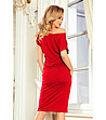 Червена рокля с джобове Savrina-1 снимка