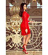 Елегантна дантелена рокля в червено Mevita-2 снимка