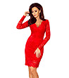 Елегантна дантелена рокля в червено Mevita-4 снимка