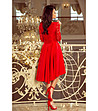 Червена асиметрична рокля с дантела Netty-2 снимка