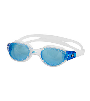 Бели очила за плуване със сини лещи Pacific снимка