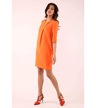 Оранжева рокля с джобове Merlina снимка