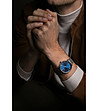 Мъжки часовник в златисто и сребристо със син циферблат Tim-1 снимка