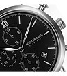 Мъжки часовник хронограф в сребристо с черна каишка Luka-2 снимка