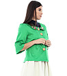 Зелено дамско памучно сако-2 снимка