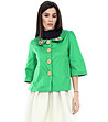 Зелено дамско памучно сако-4 снимка