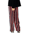Дамски панталон в бяло, черно и червено -1 снимка
