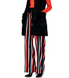 Дамски панталон в бяло, черно и червено -3 снимка