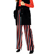 Дамски панталон в бяло, черно и червено -4 снимка