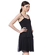 Черна къса рокля с тюл Simina-2 снимка