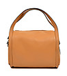 Дамска кожена чанта в цвят коняк Valena-1 снимка