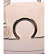 Дамска кожена чанта в цвят пудра със златист детайл Ardelia -2 снимка