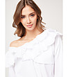 Ефектна бяла дамска блуза с памук Ilaria-2 снимка