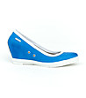 Дамски кожени обувки в синьо и бяло Antonia-0 снимка