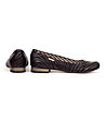 Черни дамски кожени обувки с шарки Abi-2 снимка