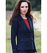 Тъмносиньо дамско сако с памук и вълна Emily-3 снимка