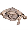 Бежова дамска кожена чанта за рамо Sarina-3 снимка