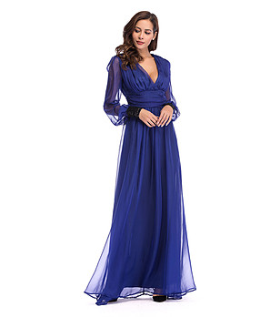 Елегантна дълга рокля в лилав нюанс Makena снимка