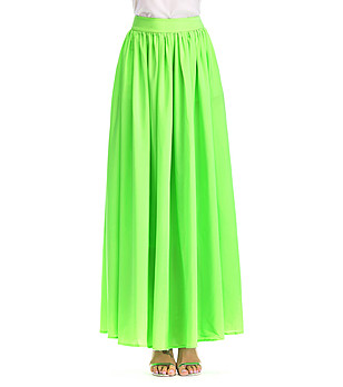 Зелена дълга пола Veronica с естествена коприна снимка