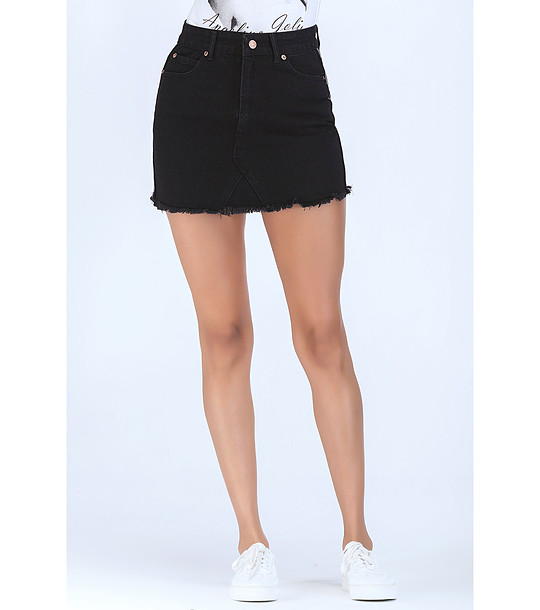 Черна дънкова пола с контрастни кантове Judy снимка