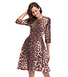 Кафява рокля с леопардови шарки Sabina-0 снимка