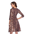 Кафява рокля с леопардов принт Sabina-1 снимка