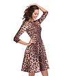 Кафява рокля с леопардови шарки Sabina-3 снимка