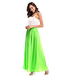 Зелена дълга пола Veronica с естествена коприна-3 снимка