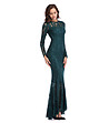 Дантелена памучна рокля в тъмнозелено Rajana-3 снимка