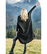 Дълъг черен дамски пуловер Alenia-3 снимка