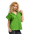 Памучна широка зелена дамска блуза Asia-0 снимка