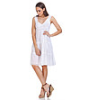 Бяла лятна памучна рокля Sandrine-0 снимка