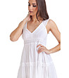 Бяла лятна памучна рокля Sandrine-2 снимка
